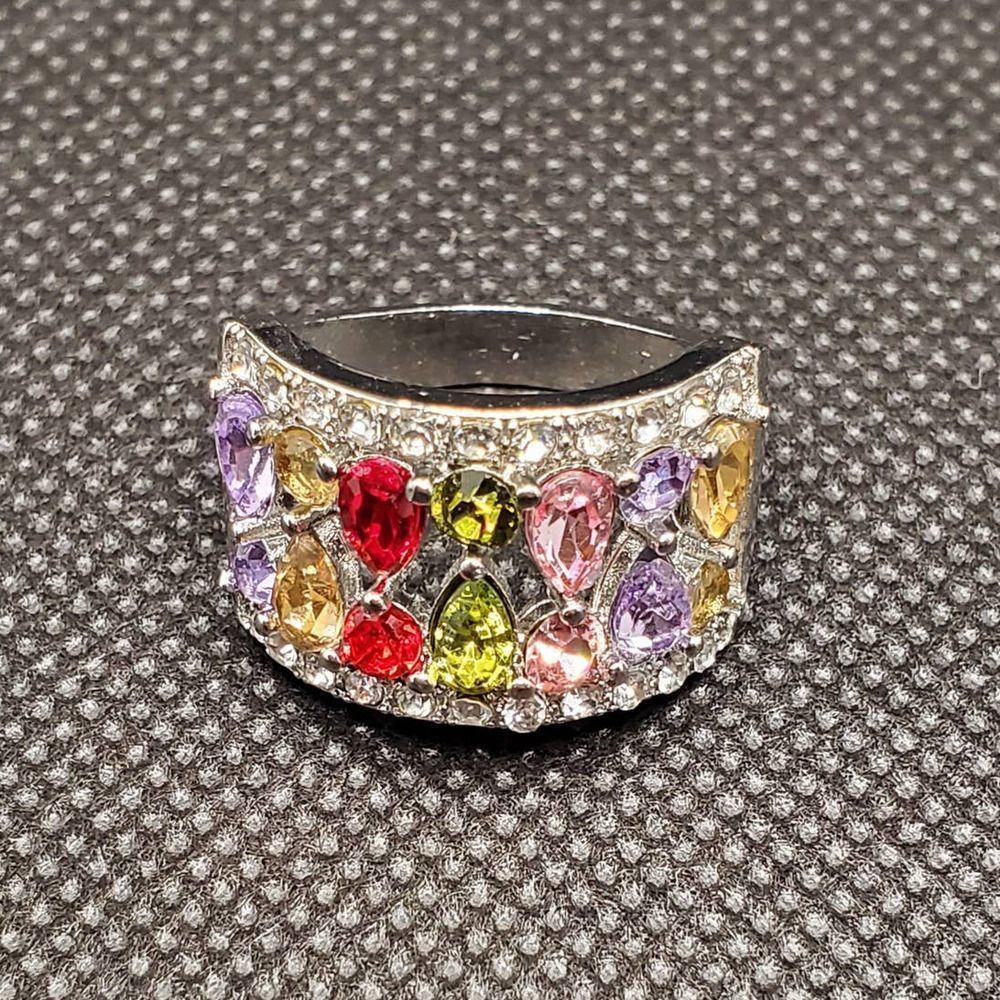 Multi-Colored cocktail ring size 7